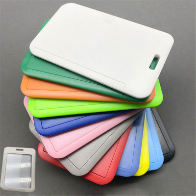 12 Color Card Cover ID Badge Case Bank Credit Card Badge Holder Wallet Pouch School Student Office Supplies Plastic Card Cover 12 Color Card Cover Sleeve Bag ID Badge Case
