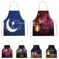 Ramadan Ethnic Style Work Apron Household Cleaning Pinafore Men Ramadan Pattern Sleeveless Cotton Living Aprons Home Custom Bib