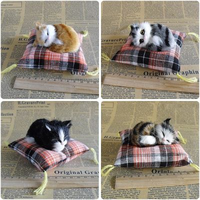 Simulation Sleeping Cat Plush Toys Soft stuffed Kitten Model Fake Cat Realist Animals For kids girls Birthday Gift