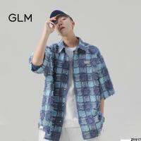 Fenggao Street แบรนด์แฟชั่นพู่กลุ่ม GLM Semir เสื้อแจ็คเก็ตดีไซน์แขนสั้นผู้ชายลายสก๊อตฤดูร้อน