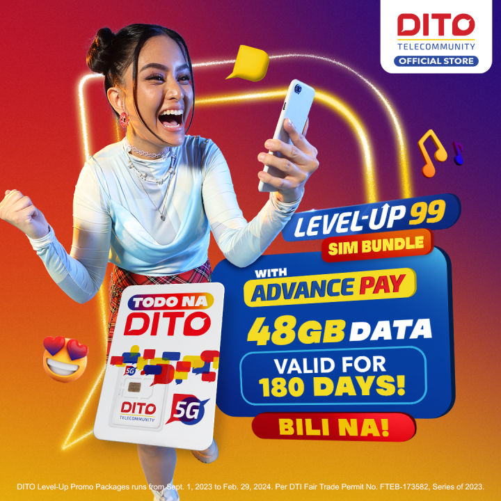 DITO Level-Up SIM Pack 99 x 180 days | Lazada PH