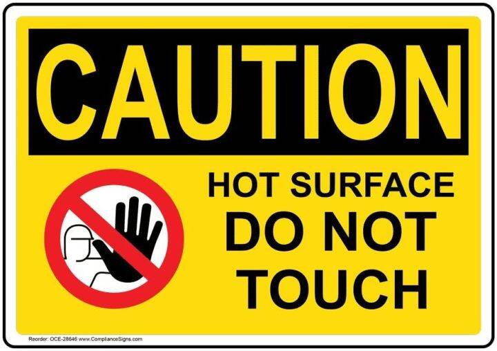 Caution Hot Surface Do Not Touch Osha Label Decal Inch -pack Vinyl For 