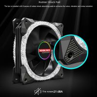 COOLMOON CPU Cooler Fan Desktop Computer 12CM Chassis Fan LED Cooling Fan Silent Double Ring Diamonds Cooling Fan