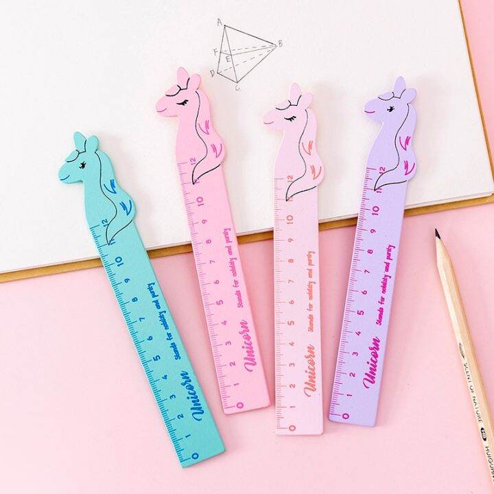 1-pcs-lytwtws-kawaii-accessories-cartoon-unicorn-woolden-measuring-straight-ruler-student-school-office-supplies-stationery