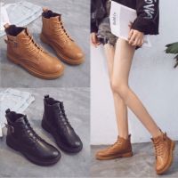 COD รองเท้าบูทมาร์ตินสไตล์อังกฤษ/Ankle boots รองเท้าบูทมาติน(8815) รุ่นใหม่ส้นหยักนะคะ เพิ่มกันลื่น