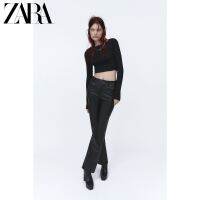 ZARA丨 new winter dress black round collar viscose long sleeve T-shirt 5584399 800