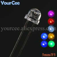 100pcs 5mm F5 Straw Hat LED Diodes Bright Clear Pink Purple Yellow Blue Emerald-green Red White Light Emitting Diode DiyElectrical Circuitry Parts