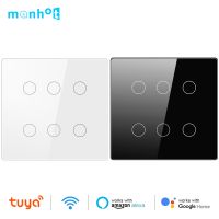 hot！【DT】 Tuya WiFi Brazil Wall Switches Panel 4/6 Gang for 100-250V