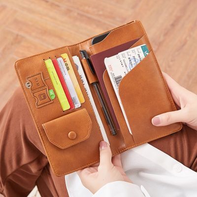 （Layor wallet）  RFID Passport Wallet Long New Women Men PU Leather Wallet Ladies Hand Phone Bag Purse Slim Travel Card Wallet Vallet Wristlet