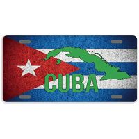 【YF】☽⊙  License Plates Cuba Flag Plate Cover Tag Car Sign Metal posters wall decor