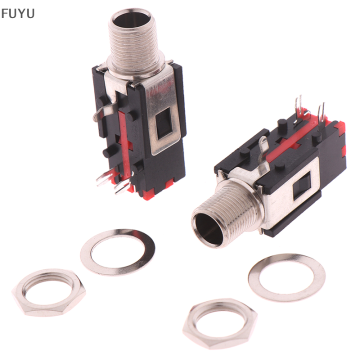 fuyu-2pcs-6-35mm-pj-602b-ช่องเสียบหูฟัง3ติดต่อ-right-angle-audio-connector