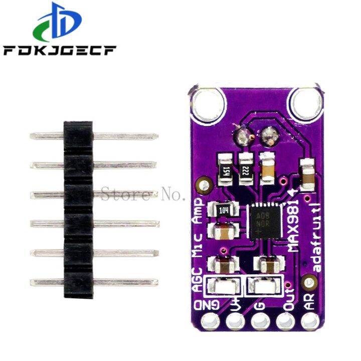 บอร์ดโมดูลบอร์ดขยายเสียงไมโครโฟน-max9814ควบคุมกำไรอัตโนมัติสำหรับ-arduino-โปรแกรมได้รูปแบบการโจมตีและปล่อยต่ำ-thd