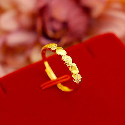 [ฟรีค่าจัดส่ง] แหวนทองแท้ 100% 9999 แหวนทองเปิดแหวน. แหวนทองสามกรัมลายใสสีกลางละลายน้ำหนัก 3 กรัม (96.5%) ทองแท้ RG100-55