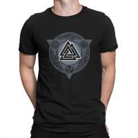 ICE FLAME Men TShirt Valknut O Neck Tops 100% Cotton T Shirt Humor High Quality Gift Idea XS-4XL-5XL-6XL