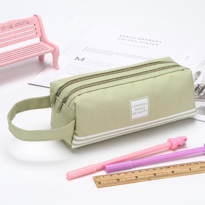 cod-korean-version-of-large-capacity-pencil-bag-double-layer-oxford-cloth-primary-school-students-zipper-portable-learning-set-map