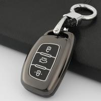 ☈☄ Zinc Alloy Leather Key Case Key Cover key holder For Hyundai solaris 2017 Tucson Creta ix25 ix35 i20 i30 HB20 Elantra Verna