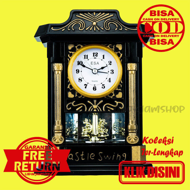 JAM WEKER ALARM BEEP UNIK MINIMALIS HIASAN DINDING BAGUS 20 CM F006