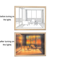 Led Night Light Painting USB Plug Dimming Wall Artwork Table Lamps For Home Decorative Gift Indoor Sunlight Creative Table Lamp