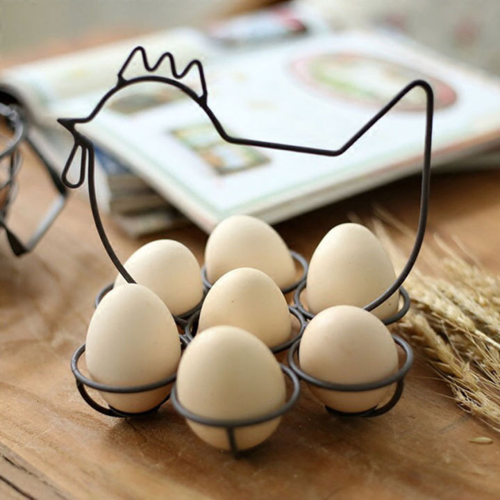 ผู้ถือไข่เหล็กชั้นวางไข่ไก่ถาดไข่สำหรับ6ผู้ถือไข่สด
