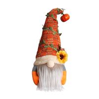 Sunflower Doll Decor, Fall Gnome with Pumpkin and Sunflower Handmade Cute Faceless Doll for Home Farmhouse Decoration