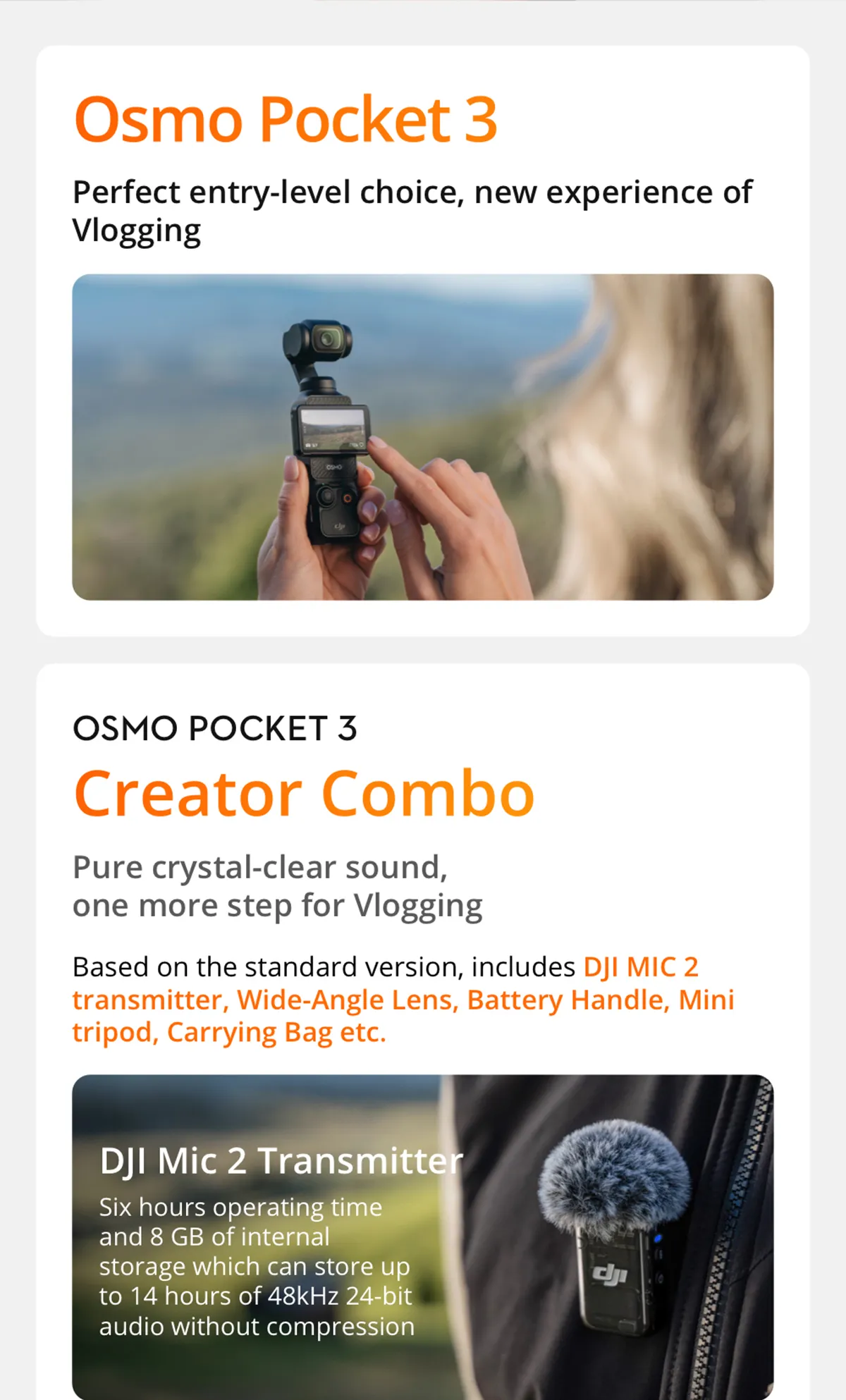 DJI Osmo Pocket 3 Creator Combo OK002 PP-01 DMT02