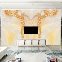 [COD] TV background wall wallpaper modern imitation marble new Chinese style Heiner Baichuan mural living room film and television covering