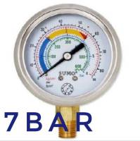 เกจ์วัดแรงดัน (Pressure Gauge) SUMO หน้าปัด 2.5 (63mm.) เกลียวออกล่าง BSPT 1/4