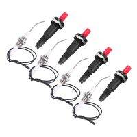 4 Pieces Propane Push-Type Piezo Igniter Kit with Threaded Ceramic Electrode Ignition Plug Wire 30 cm for Gas Grill