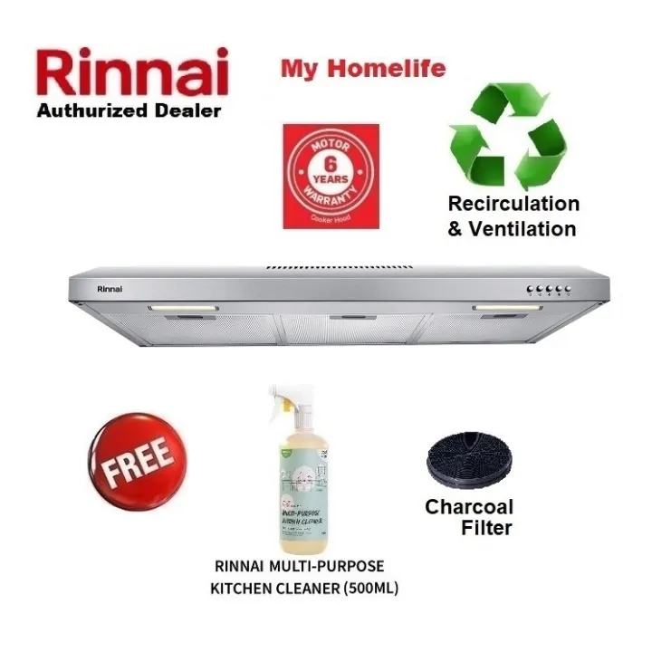 Rinnai RHS95ASSVR 90cm Kitchen Slim Cooker Hood Lazada