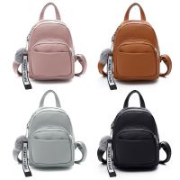 THINKTHENDO Women PU Leather Backpacks Mini Cute Travel Rucksack Ball Pendant Shoulder 2020 School Bag