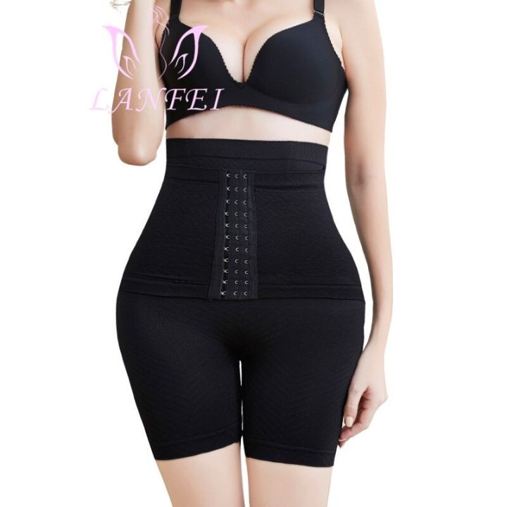 lanfei-ชุดรัดรูปยกก้นสตรีเอวสูงควบคุมหน้าท้องกางเกงในชุดกระชับสัดส่วนพร้อมตะขอยกสะโพกที่รัดเอว