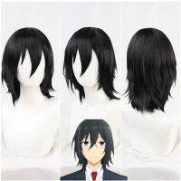 Anime Horimiya Miyamura Izumi Cosplay Wig Hori-san and Miyamura-kun Black Short Straight Ponytail Hair Role Play