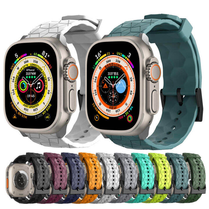 สายรัดลายฟุตบอลสำหรับสายคาด-apple-watch-44มม-40มม-45มม-49มม-41มม-38มม-42กำไลข้อมือ-i-watch-ultra-series-se-3-5-6-7-8