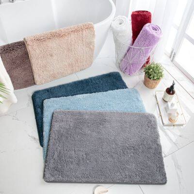 Bathroom Mat พรมหน้าห้องน้ำ พรมเช็ดเท้า ไหมพรมเกาหลี ขนาด 40×60cm. ขนแน่นหนานุ่ม  พรม พรมแต่งบ้าน พรมเช็ดเท้า พรมห้องน้ำ พรมเช็ดเท้ากันลื่น ในห้องน้ำ พรมห้องน้ำ กันลื่น ปูหน้าห้องน้ำ Bath Mat Non-Slip