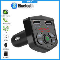 JTKE Bluetooth 5.0เครื่องส่งสัญญาณ FM 3.1A Dual USB Fast Charger LCD ดิจิตอล TF Card U Disk AUX แฮนด์ฟรีเครื่องเล่น