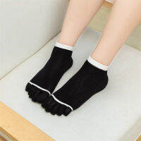 5Pairs Womens 5 Finger Socks Spring Summer And Autumn Striped Cotton Womans And Ladies Comfortable Breathable Toe Short Socks