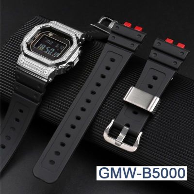 ✳ สายนาฬิกาสำหรับ Casio G-SHOCK GMW-B5000 สายนาฬิกาเรซินผู้ชายกีฬากันน้ำสายรัดข้อมือยางสแตนเลสอุปกรณ์เสริม Hoop