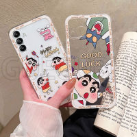 เคสโทรศัพท์Galaxy A05s A05ลายตัวการ์ตูนน่ารัก Shinchan ปกป้องเต็มรูปแบบสำหรับกล้องปลอกซิลิโคนใสนิ่มเคส Samsung A05 A05sเคสโทรศัพท์ที่สวยงาม