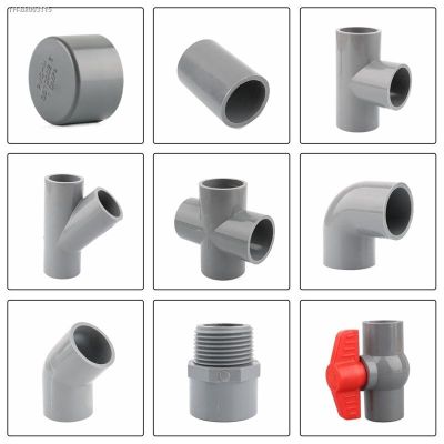 ¤ Grey 20/25/32mm PVC Pipe Adapter Straight Elbow Tee Cross Connector Water Pipe Fittings 3 4 5 6 Ways Joint DIY Shelf Parts