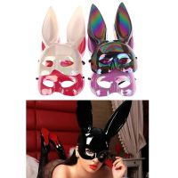 Women Halloween Sexy Bunny Mask Party Cosplay Props Female Half Face Rabbit Ears Mask Bar Nightclub Cosplay Costume Accessory