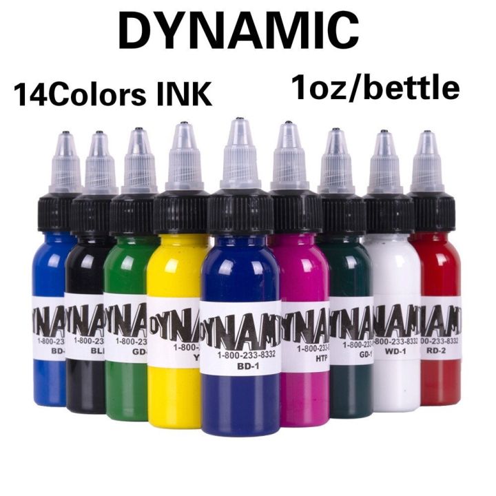 DYNAMIC COLOR Tattoo Ink 1oz Red Green White Blue Black Purple Brown Pink  Colors