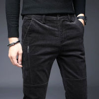 NGHG MALL-Super cool high quality corduroy mens trousers in winter mens autumn and winter Korean fashion mens cal pants business straight pants