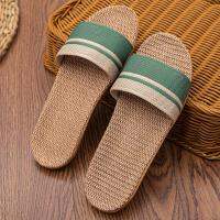 (ETX)ETXBAIRUILUN Summer Mens Slippers Shoes For Men EVA Flat Sandals Linen Lightweight Casual Slippers Women For Home Free Shipping