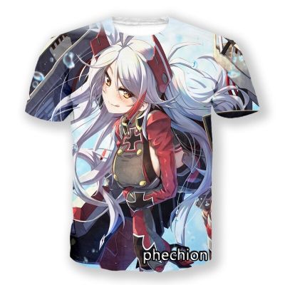 Phechion ใหม่แฟชั่นผู้ชาย/ผู้หญิง Azur Lane 3D พิมพ์แขนสั้นเสื้อยืดสบายๆ Hip Hop ฤดูร้อน T เสื้อ Tops S132