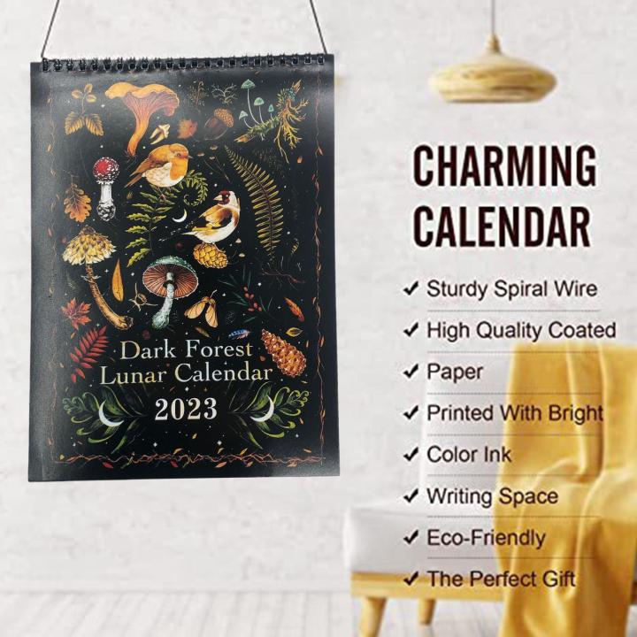 2023 Dark Forest Calendar Creative Illustrated Wall Color Waterproof ...