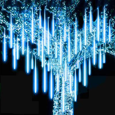 2 Set 16 Tubes LED Meteor Shower Garland Festoon Fairy Light for Christmas New Year 2022 Decoration Outdoor Holiday Strip Light