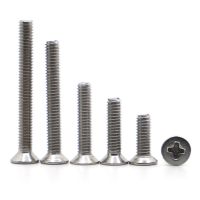 5 50pcs A2 70 304 Stainless steel GB819 Cross Phillips Flat Countersunk Head Screw Bolt M1 M1.2 M1.4 M1.6 M2 M2.5 M3 M4 M5 M6 M8