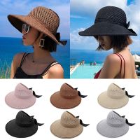 [Hat vendor]2021หมวกกันแดดหน้าHat vendorที่บังแดดกว้างยางรัดผมสายโทรศัพท์หมวกกันแดดสีเหลืองหมวกชายหาดโบว์ผู้หญิงหมวกสตรี Gorro แบบพับได้