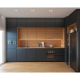 ที่กำหนดเอง Modular เฟอร์นิเจอร์ห้องครัวไม้อัดตู้ครัวสีดำเคลือบตู้ครัวที่ทันสมัย