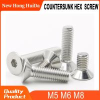 Sekrup soket Hex Countersunk baja tahan karat M5 M6 M8 sekrup soket segi enam berulir metrik sekrup baut kepala datar